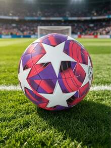 1pc Football, Suitable For Training And Matches, High Elasticity, Wear-Resistant, Anti-Burst, Comfortable Feel, High-Quality Fabric, Multi-Color Yellow, Precision Machine-Stitched, Indoor And Outdoor Use - Multicolor - View 3