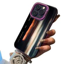 Illusory Light And Shadow Case For Apple 15 Pro Max,  16 Pro, Advanced 14 Pro, New 17 Creative Design - 彩銀殼-紫色-虛幻光影 - 查看 6