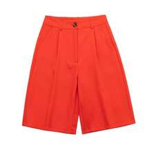 Pantalones de Traje para Mujer, Estilo Casual Europeo y Americano, Color Sólido, Corte Holgado, Moda Sencilla, Novedad 2026 - Verde - Ver 5
