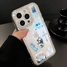 轻奢闪钻 ミュージックスター フォンケース for iPhone17 16 15 14 13 Pro Max 14 Plus 透明防摔高级感 高级感 - クリア - チェックする 3
