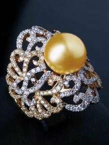 1 pieza Anillo encantador de circonita cúbica, adecuado para que las mujeres lo usen, adecuado para boda, compromiso, fiesta de aniversario, regalo del Día de San Valentín - 1# - Ver 10
