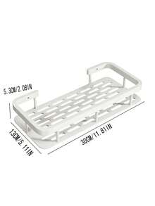 1pc/2pcs Wall-Mounted Shower Caddy, Thickened Large Capacity, Durable Plastic Material, No Drilling Required For Installation, Adhesive Bathroom Shower Rack, Bathroom And Kitchen Floating Storage Shelf, Organizer Rack, Space-Saving, Easy To Install, Suitable For Storing Toiletries, Cosmetics And Sundries, Applicable To Bathroom, Shower Room, Vanity, Etc. - Multicolor - View 7