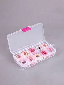 10-Compartment Transparent Detachable Storage Box, Mini Jewelry Box, Hair Accessories Organizer For Girls, Desktop Small Items Sorting Box, Portable Universal Tool Storage Box, Transparent Plastic Storage Box With Removable Dividers - Multicolor - View 2