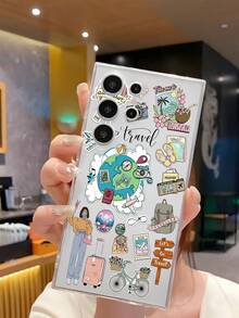 1件全球飛機旅行地圖路標單車護照手機殼 軟性保護套 適用於 Honor、Galaxy A04e/12/A13/A14/A34/A50/A52/A53/A54/S21/S22/S23/S24/S25/S25Ultra/S25FE/S26/S26 PLUS/S26 ULTRA/S26 EDGE/ 6A/7A/8A/ 12T/13T/15T/15 TPRO，[國際版非本地版] - 無色 - 查看 4