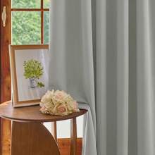 Plain Velvet Curtain With 8 Buttons (1 Piece), Soft And High Quality Fabric, Enhances The Style Of Your Home, Perfect To Complement Any Modern Decor Style. - 淺灰色 - 查看 9