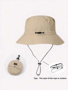 1 buah Topi Ember Tahan Air, Desain Satu Bagian, Dapat Dilipat untuk Penyimpanan, Ringan dan Cepat Kering, Topi Pelindung Matahari untuk Wanita, Perjalanan Luar Ruangan, Pantai, dan Kembali ke Sekolah - A - View 17