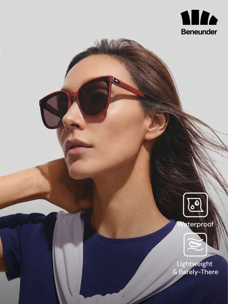 Beneunder Gafas de Moda Cuadradas Grandes Plegables - FD020 - Marrón Mocha - Ver 1
