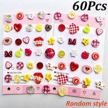 5/8/10/12/18/25/30/40/50/60Pcs Mixed Fruit Heart Resin Buttons DIY Handmade Jewelry Clothing Bag Decoration Accessories Dopamine Colorful Buttons DIY Handmade Hair Accessories Phone Case Decoration Materials DIY Hair Clip Jewelry Making Accessories Creative Resin Craft Buttons (Random Style) - Multicolor - View 17