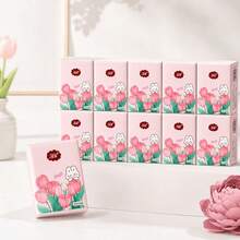 120/60/36/24/12/6PCS Mini Portable Face Towels & Handkerchiefs - 3-Layer Soft Dye-Free Paper, 6 Sheets Per Pack, Lightweight Travel Essentials For On-The-Go Hygiene & Skincare, Cheerful Packaging | Durable Packaging - Multicolor - View 1