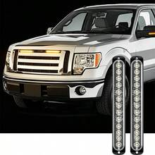 12 LED Truck Side Light Bars 12-24V Constant Bright Amber Yellow Indicator Lights Clear Lens Universal For Pickup Truck Trailer RV Van Lorry Offroad Lamps 2 Packs - 12 LED - View 7