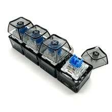 1 pieza Llavero de teclado mecánico con 4 teclas transparentes, juguete antiestrés de botones, accesorio colgante para mochila, regalo - Negro - Ver 5