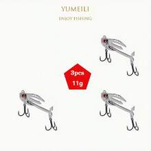 4PCS Lure Hard Bait 3-Hole VIB With Realistic Fish Eyes, Metal VIB Fishing Lure With Soft Bait Attachment - Multicolor - View 13
