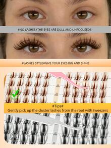 Brown Viva | RITALASH 150pcs Brown Lash Clusters Manga Cluster Eyelash Extensions 10-16MIX Spiky Cluster Lashes Fairy Individual Lashes Anime C Curly Eyelashes DIY At Home Easy To Apply Viva Lash Spikes - D - View 6