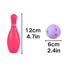 1/2 Sets Plastic Bowling Set, 10 Colorful Bowling Pins & 2 Bowling Balls, Mini Indoor Outdoor Sport Bowling Game, Educational Activity For Backyard Party, Birthday Gift, Classroom & Family Interactive Game Supplies - Multicolor - View 2