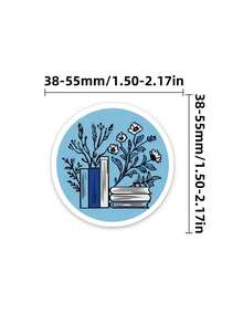 50 piezas de pegatinas decorativas de graffiti azul con estilo de libros para tazas de agua, cuadernos y equipaje, resistentes al agua - 7*6*1 - Ver 2