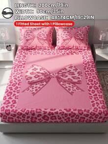 2/3pcs Printed Bedding Set (1 Fitted Sheet + 1/2 Pillowcases, Pillow Inserts Not Included), Skin-Friendly Comfortable Mattress Protector, Soft And Breathable, Multiple Sizes Suitable For Twin/Full/Queen/King Beds, Machine Washable, Back To School - Multicolor - View 35