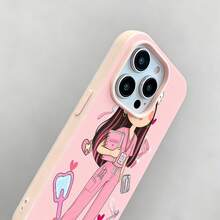Funda para móvil con un bonito diseño de higienista dental, compatible con fundas de , Apple, VIVO, OPPO, , ,  y Honor. Fabricada en TPU, ofrece protección contra golpes y caídas. ¡Ideal para profesionales y aficionados a la odontología! - Rosa - Ver 5