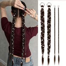2 Packs 24 Inch Y2K Style Synthetic Braiding Hair Extensions With Silver Star Decor, Soft Colorful Festival Cosplay Party Hairstyle For Women & Girls - Multicolor - View 14