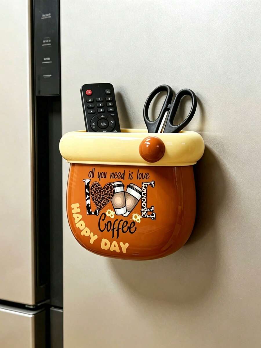 Magnetic Wall-Mounted Storage Rack, Refrigerator Storage Box, Multi-Functional Storage Box, Kitchen Storage Box, Magnetic & Stand-Up, Multi-Purpose Holder For Pens, Remote Controls, Keys And Accessories | Refrigerator, Kitchen, Desk, Bedside Storage Rack - Multicolor - View 1