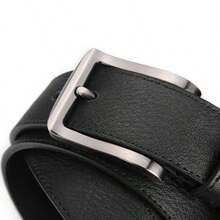 Men's Vintage Buckle Belt - Adjustable Business Casual Leather Belt, Alloy Buckle, Durable Comfortable Non-Slip Fit, Suitable For Office, Golf, Travel, Meetings, Jeans, Formal Wear And Casual Style, Perfect Gift For Men - Black - View 7