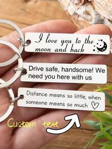 Personalised Key Ring Custom Keychain Engraved Metal Keychain Birthday Keyring Drive Keychain With Name Stainless Keychain Key Fob, Engraved - Style 13 - View 1