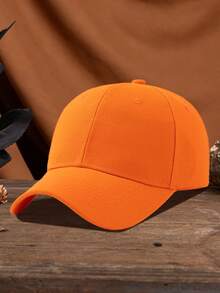 1pc Men's Black Multi-Color Solid Plain Outdoor Casual Fashion Adjustable Size Sun Protection Baseball Cap With Hook And Loop, Suitable For Sports, Daily Wear, Fishing, Team, Camping, Versatile - Multicolor - View 9