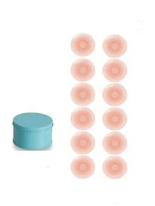 2/4/6/8/10/12入可重複使用矽膠乳貼，隱形自黏透氣胸墊，防水內衣配件 - 淺粉色 - 查看 14
