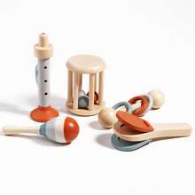 5pcs Kids Early Education Hand Bell Set, Musical Enlightenment Sand Shakers, Baby Hand-Grip Rattles, Wooden Musical Instruments Toys, Baby Music Enlightenment Early Education Gift Box - Multicolor - View 14