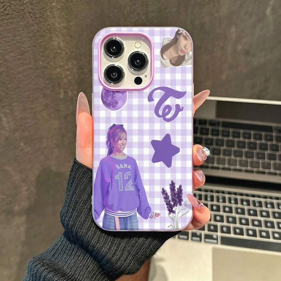 Collage de luna de lavanda púrpura de Sanafunda de teléfono Fundas compatibles con ,Apple,VIVO,OPPO,,, y Honor.Fabricadas en silicona TPU,ofrecen protección contra golpes y caídas. - Morado - Ver 1