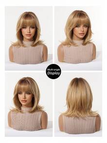 14 Inch Medium Length Curly Wig, Soft And Natural, Realistic Scalp, Women's Wig, Essential For Makeup And Festivals, Must-Have For Beginners, Comfortable To Wear, Suitable For Daily Use, Perfect Gift For Girlfriend, Fashion Essential - Multicolor - View 7