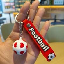 6pcs Football Keychains, Non-Squeezable, Hard Texture, Football Keychain Set, Not A Toy, Bulk Keychains, Gift Bag Fillers, Inspirational Football Key Rings, Football Keychain Gifts, Suitable For Sports Carnival Rewards, Random Colors - Multicolor - View 7