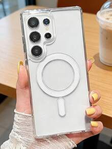 Minimalistische magnetische stoßfeste transparente Acryl-Hartschale kompatibel mit Samsung Galaxy S25 S24 S23 Ultra S21FE und einer Reihe von Telefonen 17/16/15/14/13/12/11 Pro Pro Max. Diese kabellose Ladehülle zeichnet sich durch stoßfestes Design, einfaches transparentes Aussehen und eine magnetische Abdeckung aus. Geburtstagsgeschenk, Jahrestagsparty, Geschäftlich, Professionell, Büro - Transparent - Übersicht 2