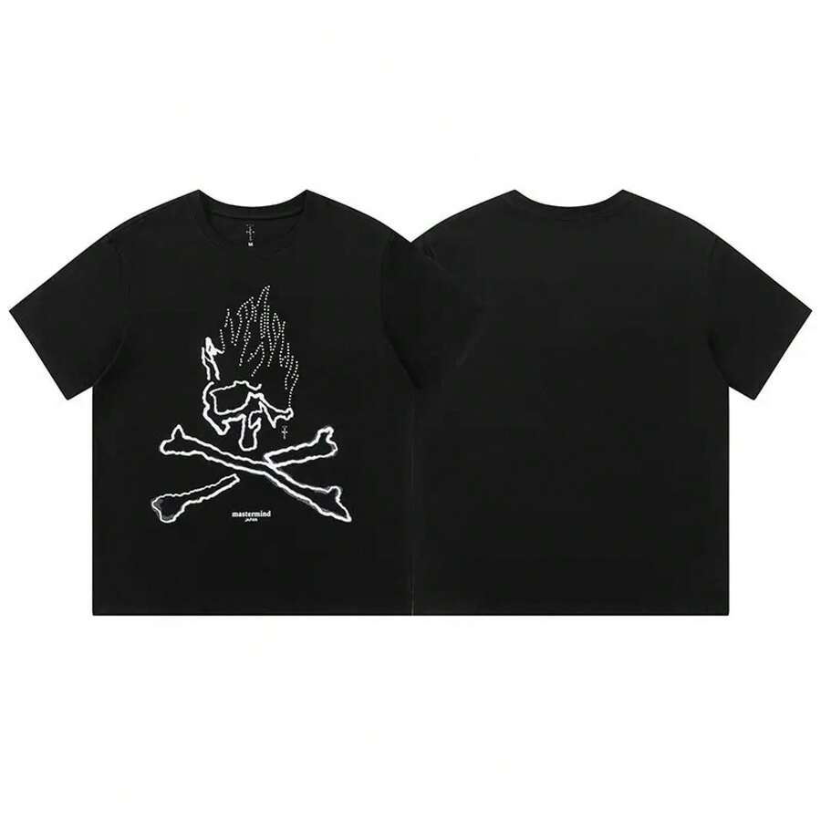 American Style Long-Sleeved T-Shirt From The Fashion Brand, Short-Sleeved, Urban Hip-Hop Style, Vintage Summer, Rap. - 紅色 - 查看 1
