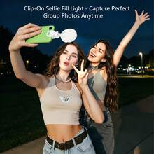 Luz de Relleno para Teléfono Clip-On Anillo LED 2.68 Pulgadas Mini Recargable Iluminación para Teléfono Celular Vlog Maquillaje Transmisión en Vivo - Luz de relleno con clip para teléfono - Ver 5