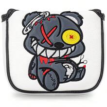 1PC Monocled Bear Design Style Club Head Cover, Golf Putter Club Cover, Golf Mallet Putter Cover - PU With Advanced Embroidery For Most Brands - Multicolor - View 2