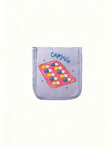 1 pieza Bolsa portátil para pastillas, caja compacta para pastillas y kit de primeros auxilios, bolsa para pastillas con diseño, puede almacenar tabletas y cápsulas, impresa con patrón de "cápsula", conveniente para viajes, adecuada para uso diario/al aire libre/viajes, esencial para la salud - Multicolor - Ver 14