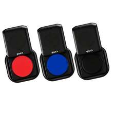 1-10pcs Red Blue Black Portable Fingerprint Ink Pad, Clear Compact Quick-Drying Ink Pad, Small Financial Accounting Office Ink Pad, Cute Planner Stamp Ink Pad - Black Casing - View 1