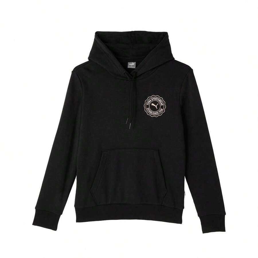 Puma Women's Fashion Minimalist Hooded Pullover Long Sleeve Knit Sports Sweatshirt, Spring/Autumn, 68606301 - Black - View 1