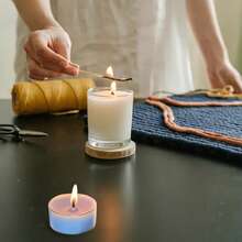16 Pcs/Set Tea Light Candle Making Kit 3.8cm/1.49in Transparent Plastic Heat-Resistant Wish Cup Holders, Including 2 Heart-Shaped, 2 Square, 2 Round, 10 Pcs 26mm Long Candle Wicks, For DIY Craft Projects - Tea Cup With Wick - View 6