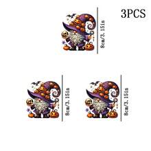 1pc/2pcs/3pcs Halloween Pumpkin Gnome Heat Transfer Stickers DIY Iron-On Decals, Suitable For T-Shirts, Pillows, Backpacks, Pants, Sofa Covers, Multi-Color Durable Washable Plastic Stickers, High-Quality Fade-Resistant Print - Multicolor - View 5