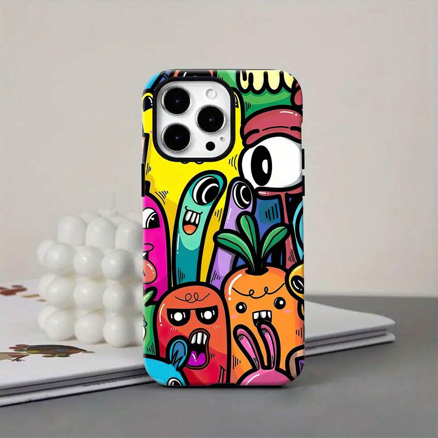 Fundaparateléfonoconcoloridospersonajesdedibujosanimados,compatibleconfundasparateléfonosSamsung:iPhone17,iPhone16ProMax,iPhone15ProMax,iPhone13yiPhone12.FabricadaenTPUparabrindarproteccióncontragolpesycaídas.Unregalodivertidoysorprendenteparafamiliares,amigos,seresqueridosonovios/novias. - Blanco - Ver 1