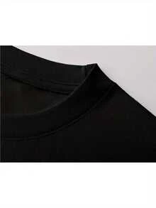 Camiseta casual para hombre con diseño de calavera goteando agua, talla extra grande para primavera y verano. - Negro - Ver 4