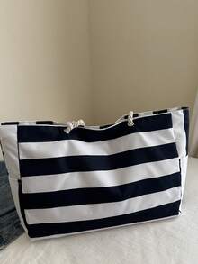 Tas Tote Pantai Tahan Air Ukuran Besar dengan Resleting dan Desain Anti Pasir, Cocok untuk Kolam Renang, Motif Acak, Ransel Sekolah, Portabel, Kapasitas Besar, Cocok untuk Remaja Putri, Wanita, Mahasiswa, Universitas, SMP, SMA, Aktivitas Luar Ruangan, Perjalanan, Tamasya, Kerja, Bisnis, Perjalanan Harian, Liburan, Belanja - Hitam - View 7