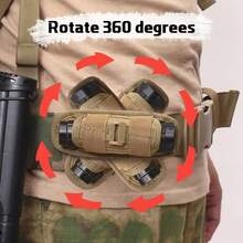 Tactical Flashlight Holster Duty Belt Pouch 360° Rotating Clip Holder - Black - View 5