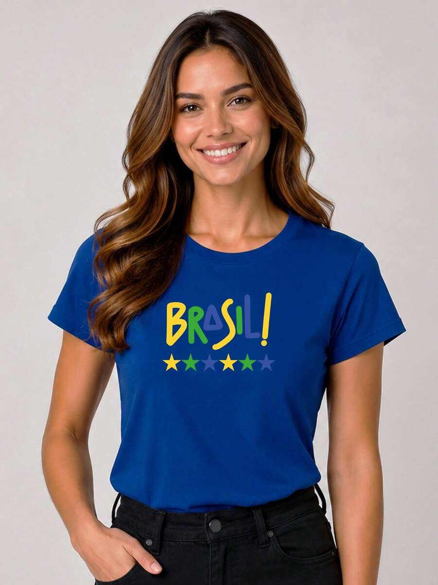 Women's Brazil T-Shirt, PV Cool Mesh - 皇家藍 2068 - 查看 1