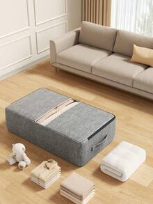 Foldable Underbed Storage Bag, Large Capacity Gray Transparent Storage Bag, Foldable Toy Storage Bag, Moving Packing Bag, Underbed Clutter Storage Bag, Home Storage Box, Bathroom Dirty Laundry Storage Basket, Transparent Home Clothing Sorting Bag,Bedroom Room Decor,Back To School - Multicolor - View 3