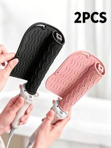2/1 piezas Alfombrilla resistente al calor de TPR, Bolsa de almacenamiento de viaje con doble capa aislante, Esencial para la vuelta a la escuela y dormitorio, Compatible con rizador de pelo - Multicolor - Ver 16