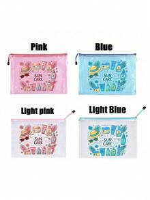 Exquisite Bikini-Muster PVC wasserdichte Strandtasche/Kulturtasche/Reißverschluss-Aufbewahrungstasche - leicht, langanhaltend und farbecht Damen-Make-up-Kulturtasche, TSA-konforme tragbare Make-up-Tasche, leicht zu reinigen; geeignet als Geschenk für Mütter, Lehrer, Freunde oder Krankenschwestern; kombiniert Make-up-Tasche und Reise-Aufbewahrungsfunktionen, unverzichtbar für Schulferien, Schulanfang und tägliche Ausflüge; Muttertagsgeschenk, Reise- und Sommer-Essential. - Verschiedenfarbig - Übersicht 9