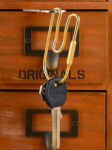 Brass Key Ring With Key Chain, Screw Twist Metal Key Ring, Key Storage Pendant, Minimalist Bag Decoration Pendant, Daily Accessory, Unisex Daily Key Accessory Gift, Suitable For Hanging Bags, Outdoor, Travel And Gifts, Unique Party Gift, Birthday Gift, Teacher Gift, Back To School Gift - Multicolor - View 6