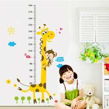 1PC Giraffe Wall Sticker Children's Room Living Room Cartoon Baby Height Measurement Ruler Wall Decoration Sticker Animal Height Sticker - 1PC - View 6